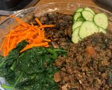 Foto langkah ke 5 dari resep Bibimbap dengan Cincang Daging Sapi.