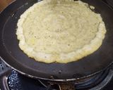 A picture of step 3 of Moong dal chilla.