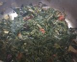 A picture of step 4 of Cholai ka saag (Amaranth loaves).