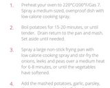 A picture of step 1 of Homily Pie (slimming world).