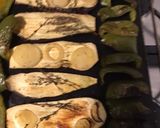 Une image de l'étape 8 de Aubergines,poivrons verts et oignons marinés et grillés.