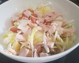 Foto del paso 1 de la receta Ensalada con pavo y melocotón en aliño con tahini