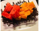 A picture of step 2 of Fruit Chocolate Basket :.