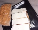 A picture of step 3 of Roti bread spinach sandwich.