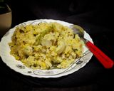 A picture of step 7 of Arisi upma (rice rava upma).