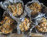 A picture of step 6 of Jacket Potato with sausage mix.