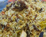 A picture of step 8 of Kac'chay gosht ki biryani.