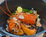 A picture of step 1 of Astakomakaronada –Greek lobster spaghetti.