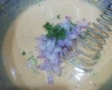 A picture of step 3 of Eggless Omellete.