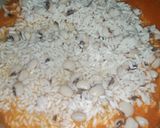 A picture of step 10 of Jollof Rice and Beans.