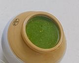 A picture of step 12 of Mint Pani Puri with Chana–Potato Stuffing.
