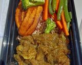 A picture of step 5 of Curried goat.