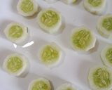 A picture of step 1 of Healthy cucumber bites.