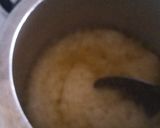 A picture of step 2 of Nariyal mysori pak.