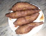 A picture of step 2 of Sweet potato shaker kandhi.