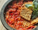 Foto langkah ke 4 dari resep Sambal Tempe Penyet Panggang Teflon (Oil-Free).