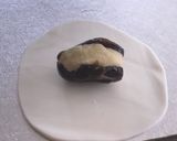 A picture of step 4 of Dates filled with almond fudge.