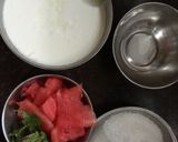 A picture of step 1 of તરબુચ રોઝ લસ્સી.