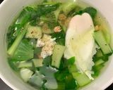 Hình bước làm 3 của món Canh cải thìa trứng muối