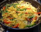 A picture of step 2 of Scrambled Egg and Pepper Flautas.