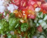A picture of step 1 of Leftover makeover millet mango chaat bite.