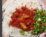 A picture of step 9 of Rice and stew with salad.