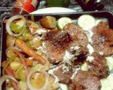 A picture of step 7 of 🥩🥩Beef steak with vegetables🥒🥬🥔🥕🌰.
