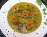 A picture of step 8 of KanchKolar Kofta Torkari (Raw Banana Kofta Curry).
