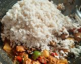 A picture of step 4 of Veg Tawa Pulao.
