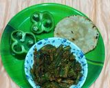 A picture of step 6 of Bhindi capsicum sabji.