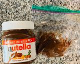 Hình bước làm 1 của món Pancake nhân Nutella