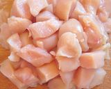 A picture of step 1 of Chicken 65.