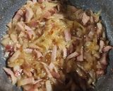 Foto del paso 7 de la receta: Roast beef desmechado con panceta y cebolla caramelizada, en pan bao (pancitos al vapor)