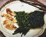 Foto del paso 11 de la receta Solomillo de pollo con judías, arroz chino y alga Nori - fácil