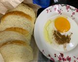Hình bước làm 1 của món Bánh mì rán bơ trứng (french toast)
