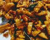 A picture of step 1 of Bread Poha.