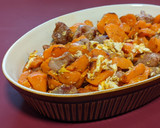 Foto del paso 4 de la receta: Huevos rotos con pavo y boniato