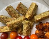 A picture of step 7 of Baked  Zucchini / Courgette Fries / Chips  #paleo #vegetarian #quick #healthy.