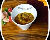 A picture of step 1 of Fried egusi soup.