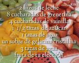 Foto del paso 1 de la receta: Gelatina de leche con frutas encapsuladas