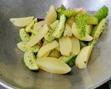 A picture of step 2 of Spiny Gourd(Kantola) Potato Fry(no onion garlic).
