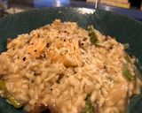 A picture of step 11 of King Prawn, asparagus, and porcini mushroom risotto.
