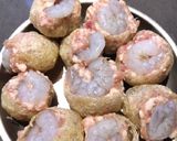 A picture of step 1 of Steam Tofu Balls with Ground Pork.