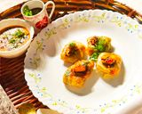 A picture of step 8 of Tri-Color Bell Pepper Cabbage Jhol Momos.