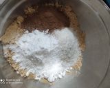 A picture of step 3 of Choco coconut ladoo.