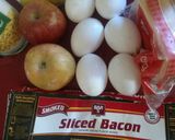 A picture of step 1 of Cheddar Apple Bacon Cornbread Breakfast.