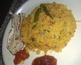 A picture of step 1 of Schezwan Rice.