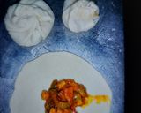 A picture of step 3 of Pizza momos.