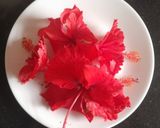 A picture of step 1 of Hibiscus flower tea.