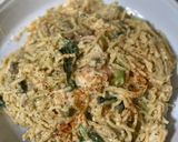 Foto langkah ke 3 dari resep Spaghetti creamy dengan udang dan jamur champignon.